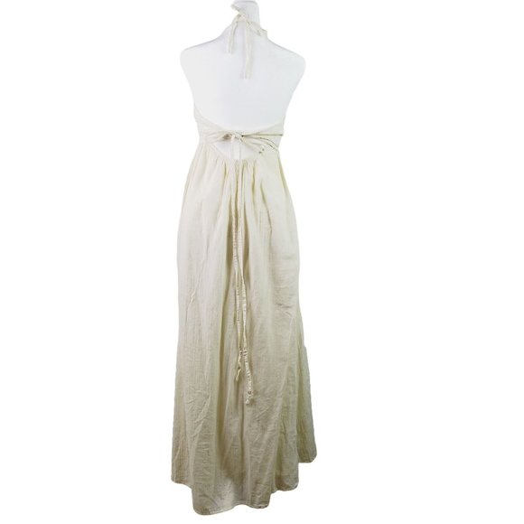 House of Harlow 1960 X Revolve Women's Cream Tencel Hi-Low Halter Dress - Picture 2 of 8